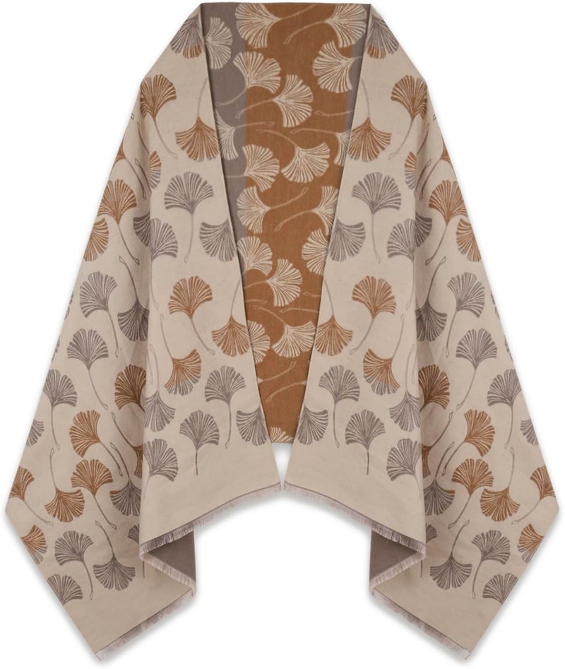 EXTREE Scarfs for Women Pashmina Silky Shawl Wrap for Evening Dressing Blanket Open Front Poncho Cape - Image 1